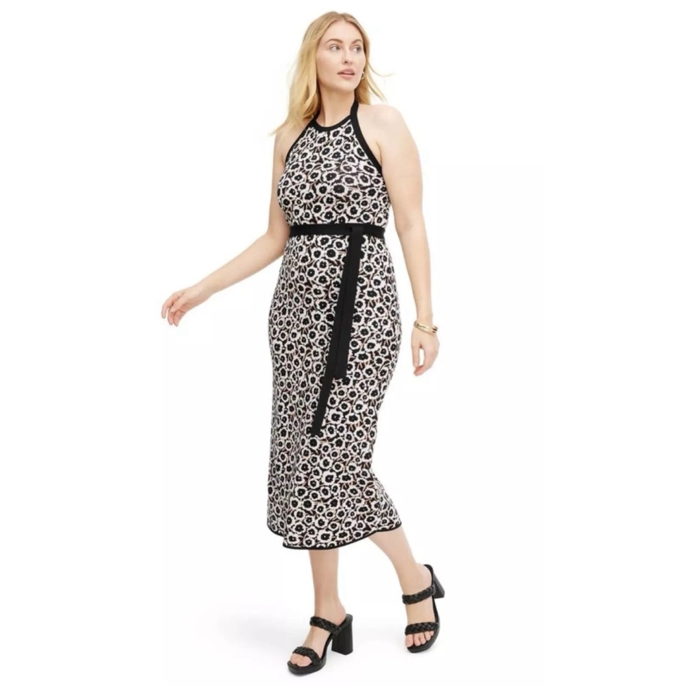 Diane Von Furstenberg x Target | Halter Tie Neck Neutral Poppy Midi Dress NWT